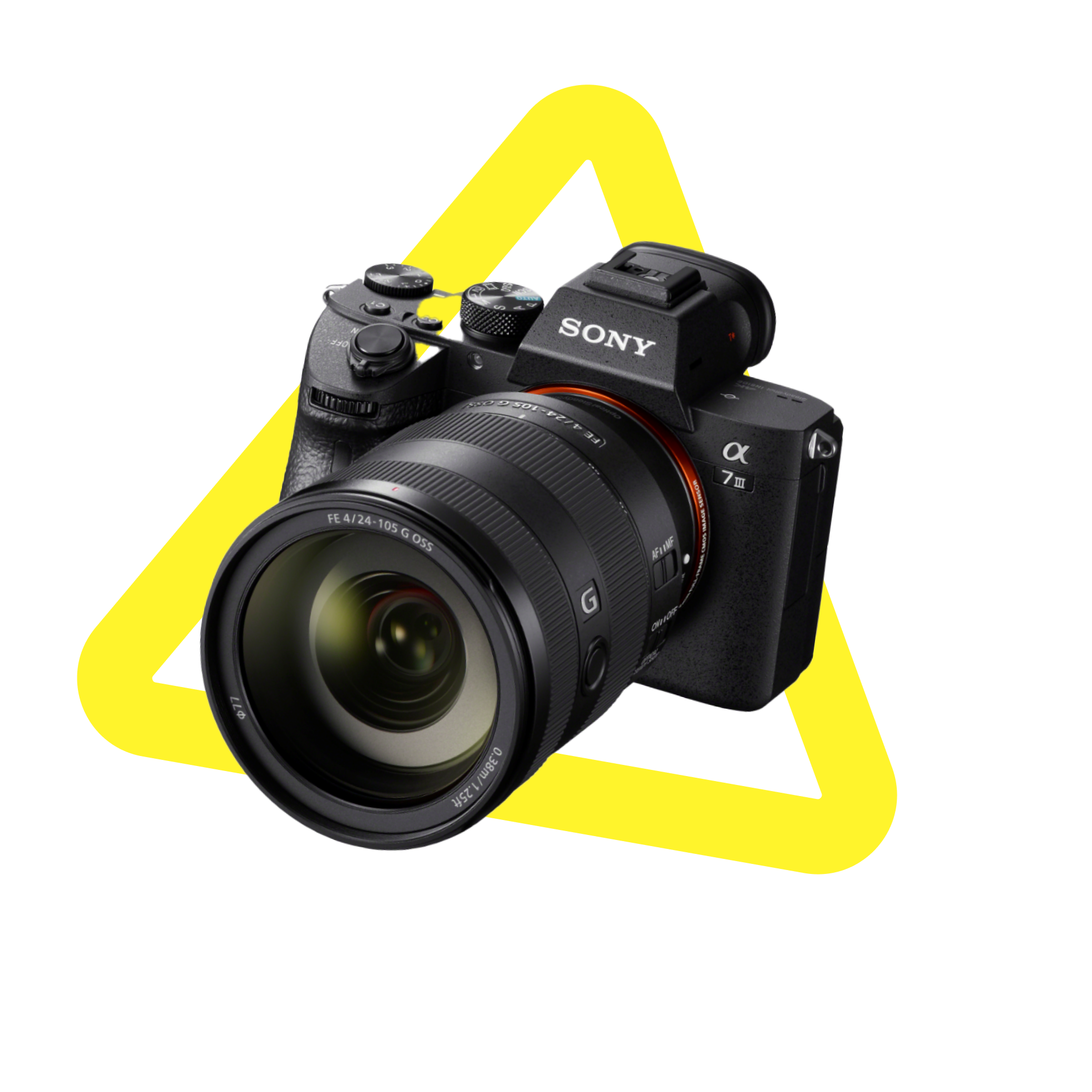 Camera with yellow background